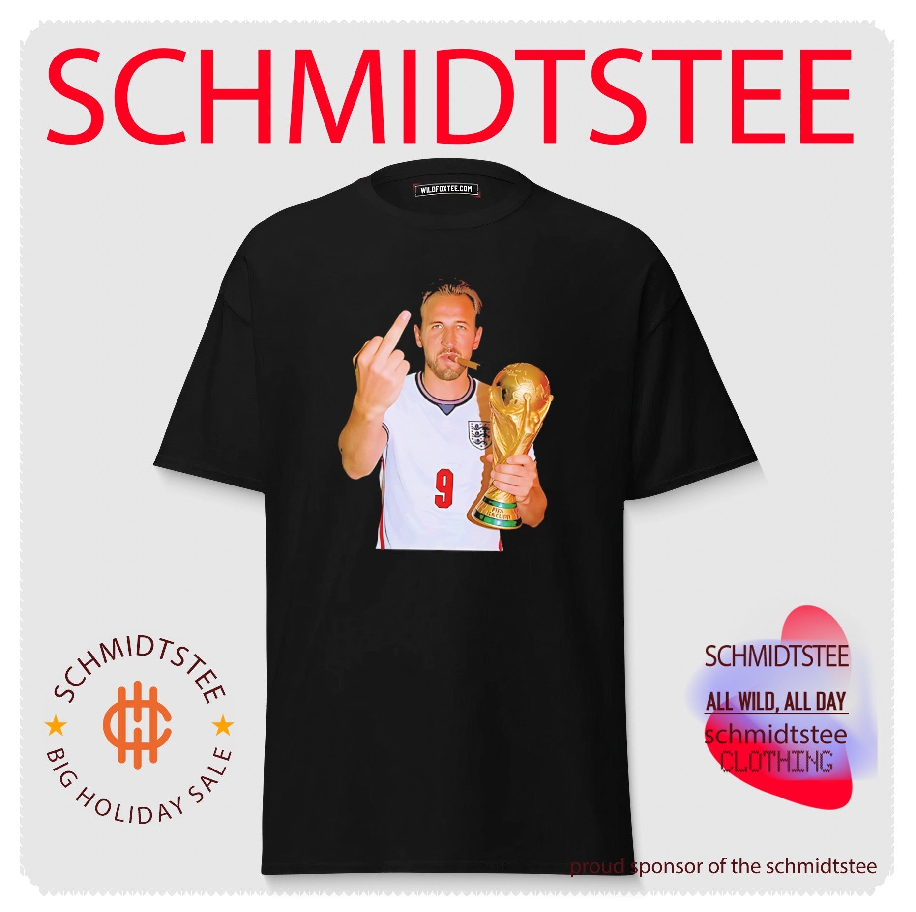 Harry Kane England national football team smoking middle finger shirt