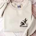 He Is Hunting Mallard Duck Hunter Life Pocket 90s Hunting Season Cotton Fabric Menswear T-Shirts