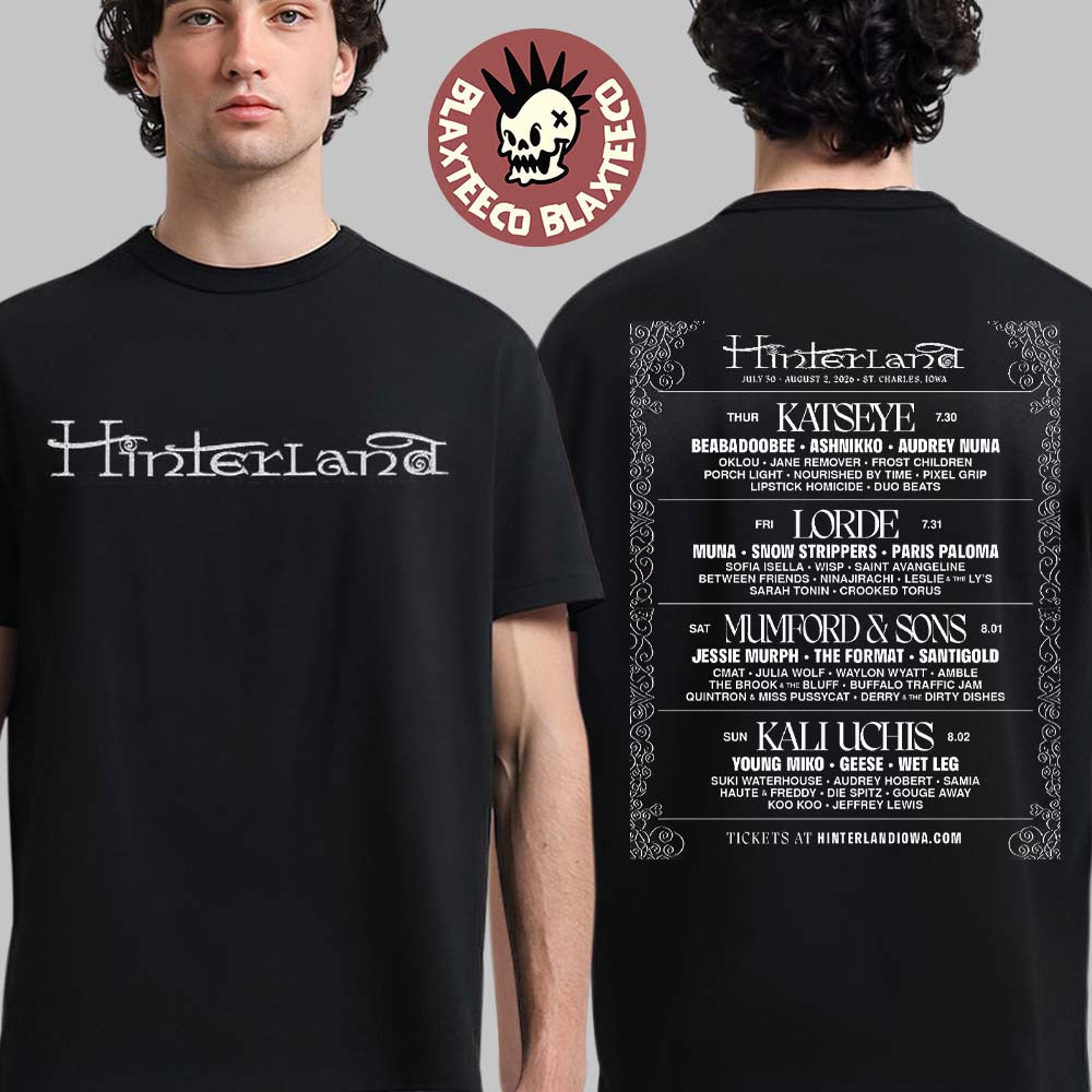 Hinterland Festival 2026 Full Lineup St Charles Iowa From July 30 To August 2 2026 Two Sided T-Shirt