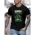 Hot "I Saw Tractor" Creative Letter Print Couple Street Short Sleeve Cotton Comfort Fit Crew Neck Ultra Soft Breathable Moisture Wicking Casual Summer Made USA T-Shirts