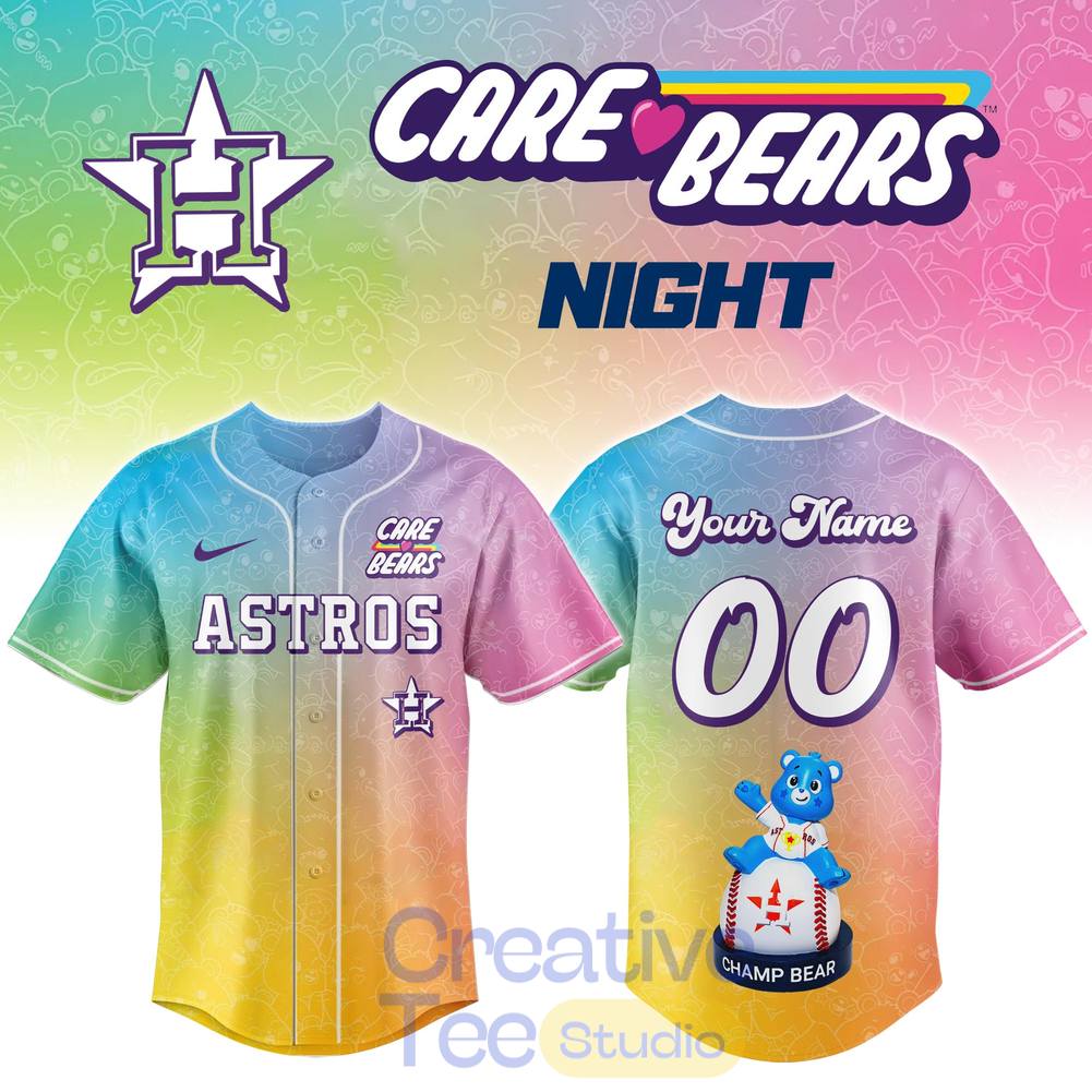 Houston Astros Care Bears Night Special Baseball Jersey