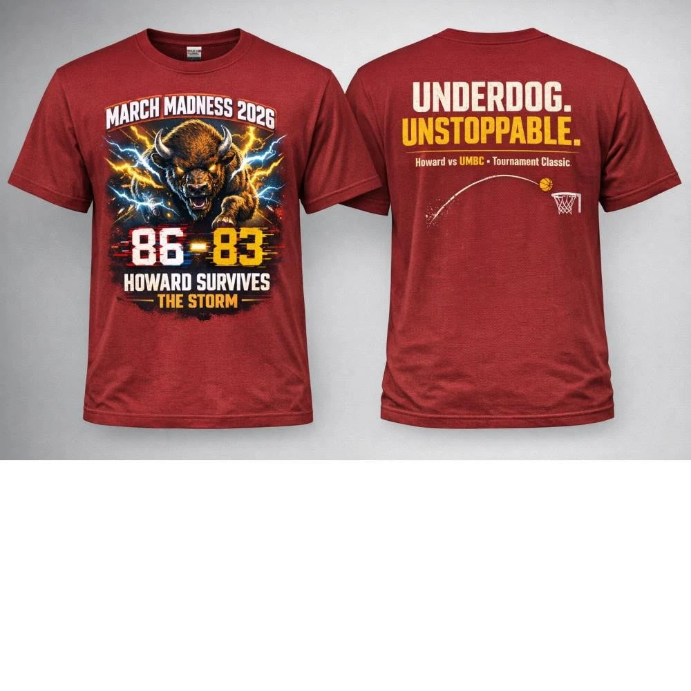 Howard Bison 86-83 UMBC March Madness 2026 Underdog Victory shirt