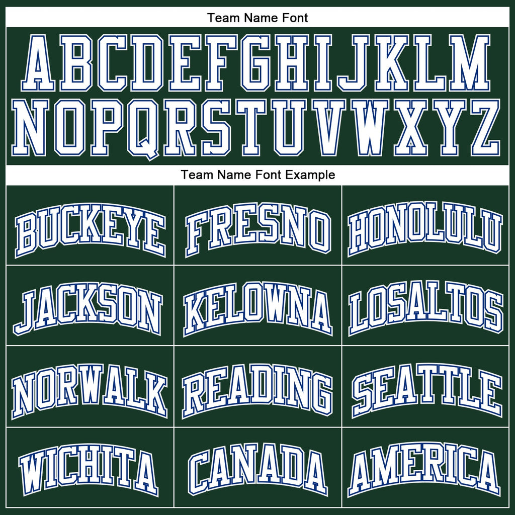 Custom Hunter Green White-Royal Authentic Throwback Basketball Jersey