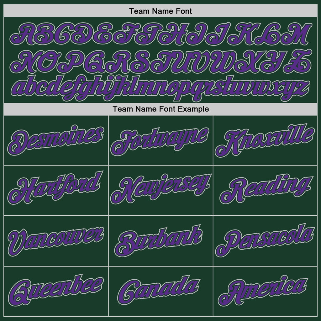 Custom Hunter Green Purple Green-Gray Authentic Throwback Basketball Jersey
