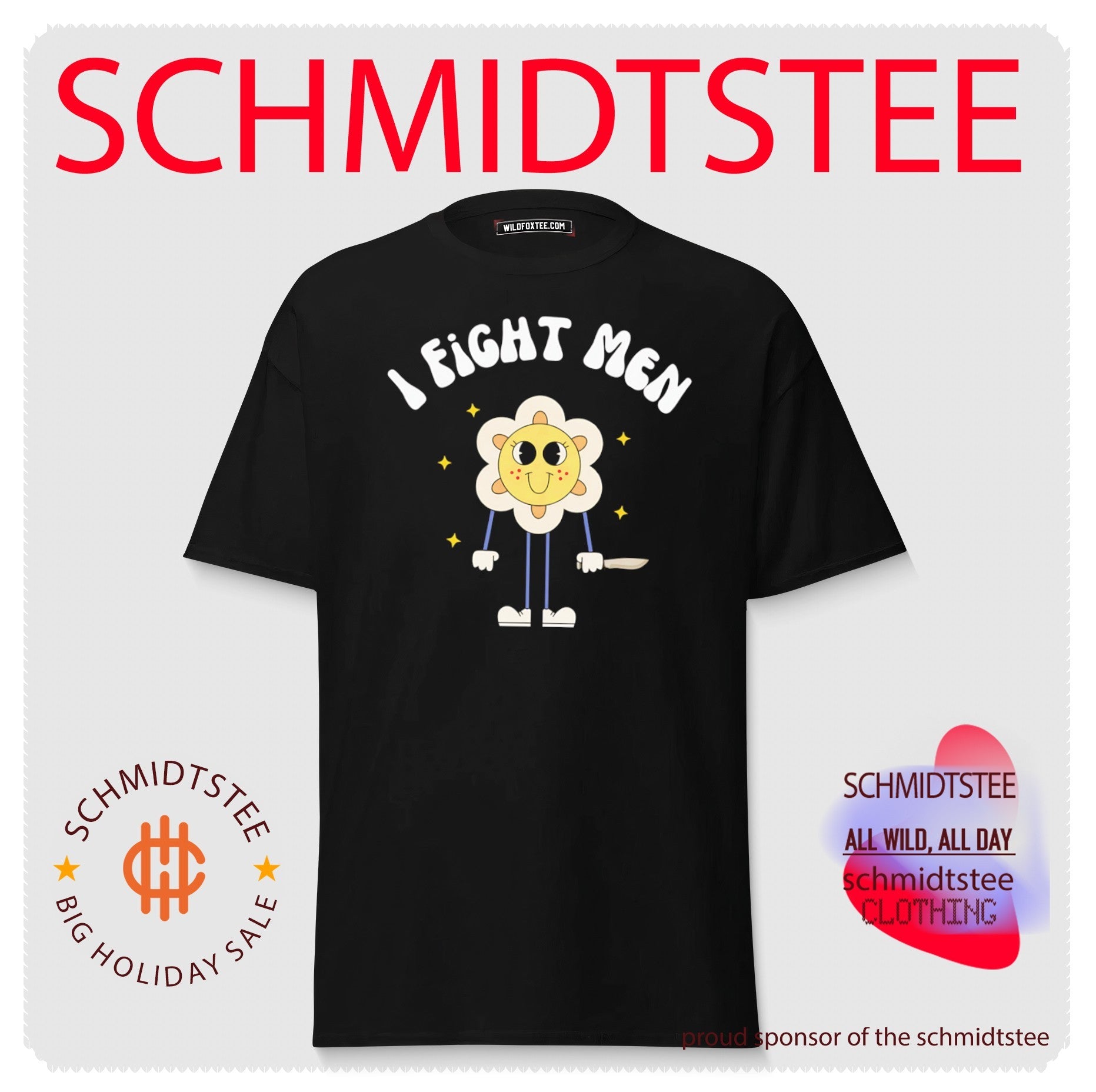 I Fight Men Flower Character funny cartoon shirt