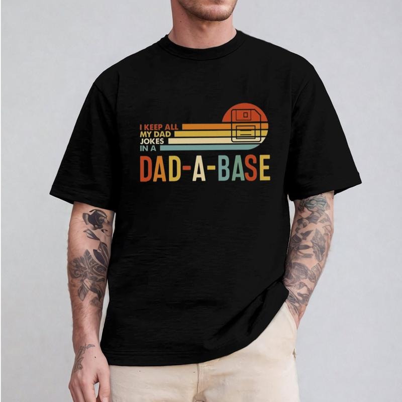 I Keep All My Dad Jokes Dad Base Shirt Casual Crew Neck Short Sleeve Tops Perfect T-Shirts