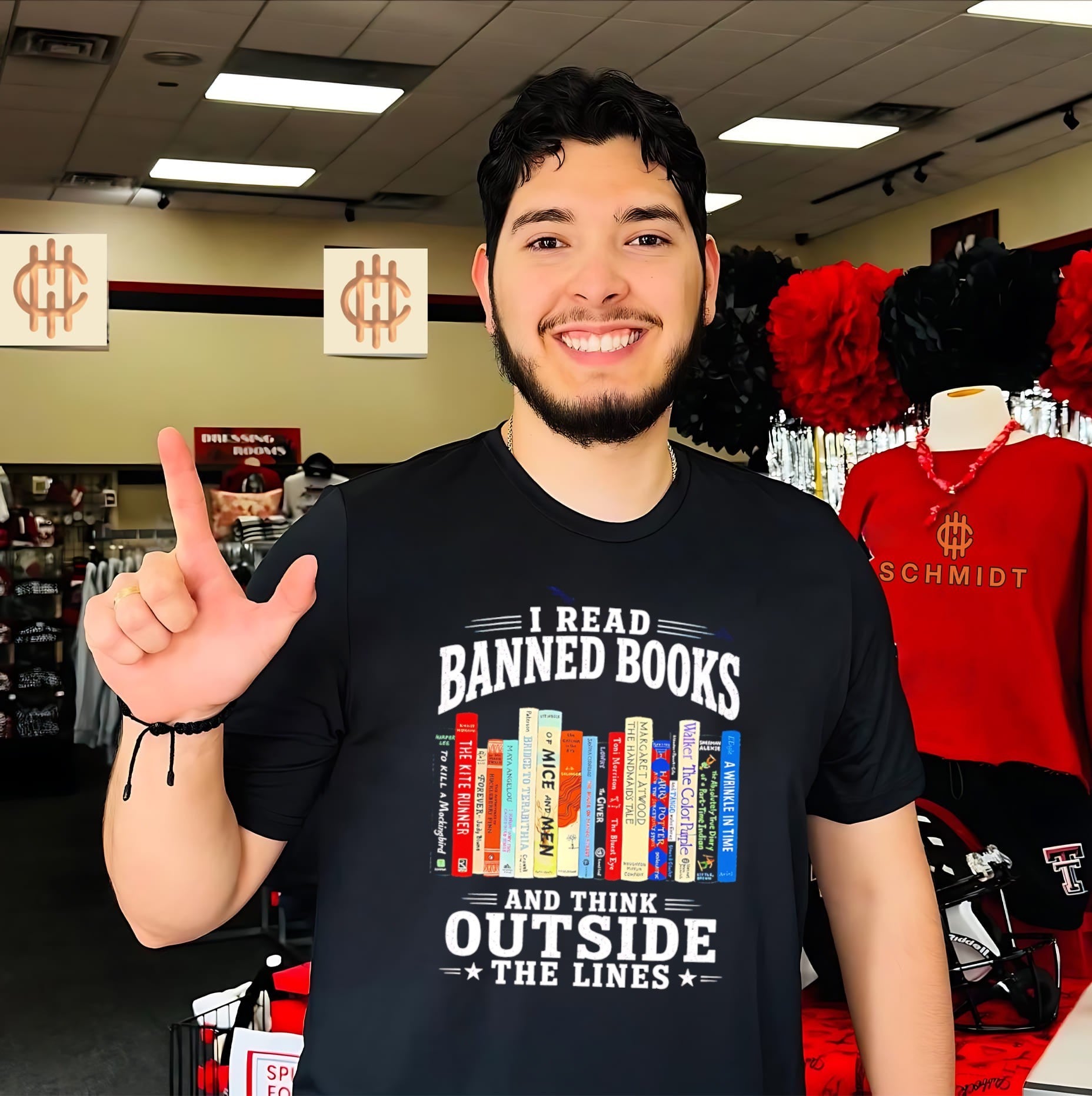 I read banned books and think outside the lines graphic shirt