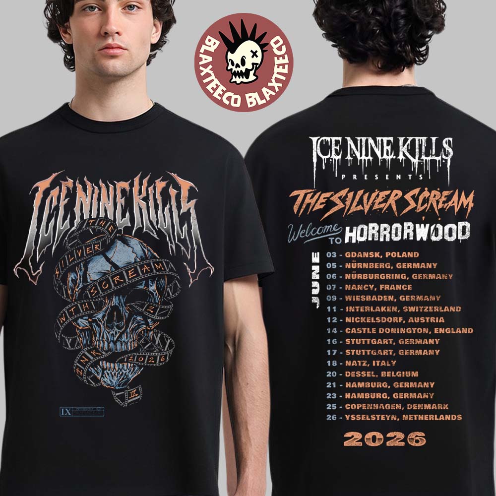 Ice Nine Kills The Silver Scream Welcome To Horrorwood Europe Tour June 2026 Merch Itin T-Shirt