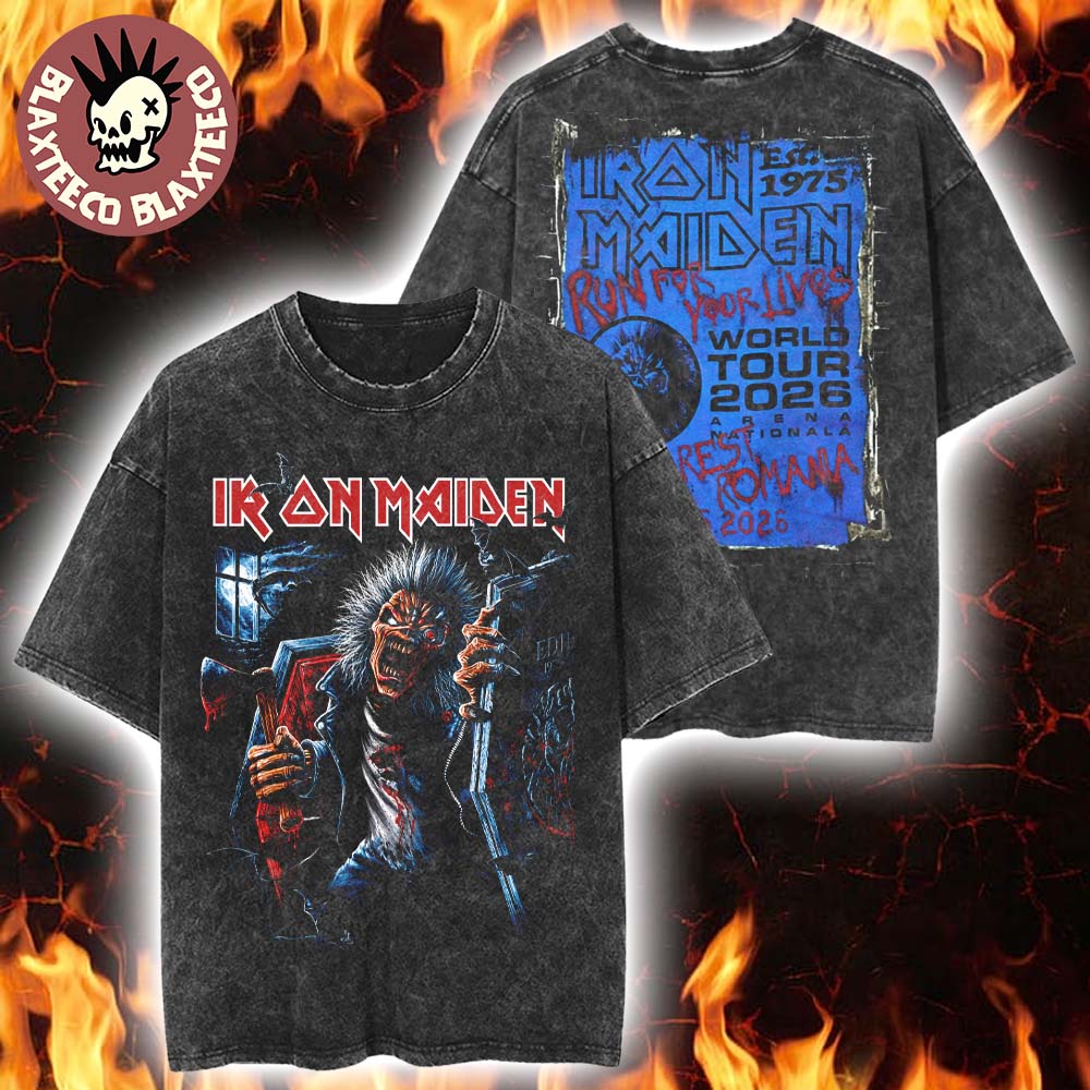 Iron Maiden Bucharest Romania 2026 Tour Exclusive Event Tee At Arena Nationala On 28 May 2026 Vintage Washed Tee
