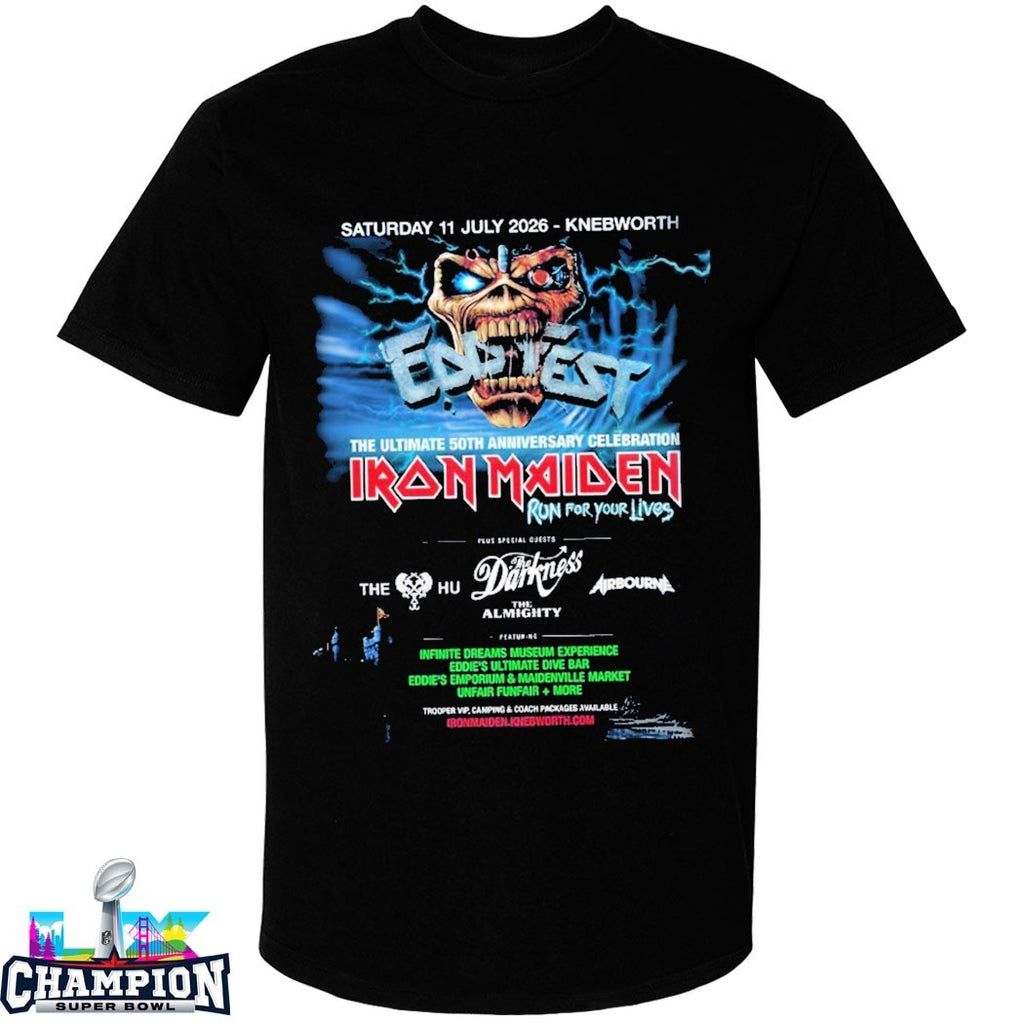 Iron Maiden EddFest The Ultimate 50th Anniversary Celebration On 11 July 2026 I Knebworth UK T-Shirts