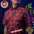Iron Man RSVLTS Lil Starks Armor Helmets Pattern Red Button Short Sleeve Hawaiian Shirt