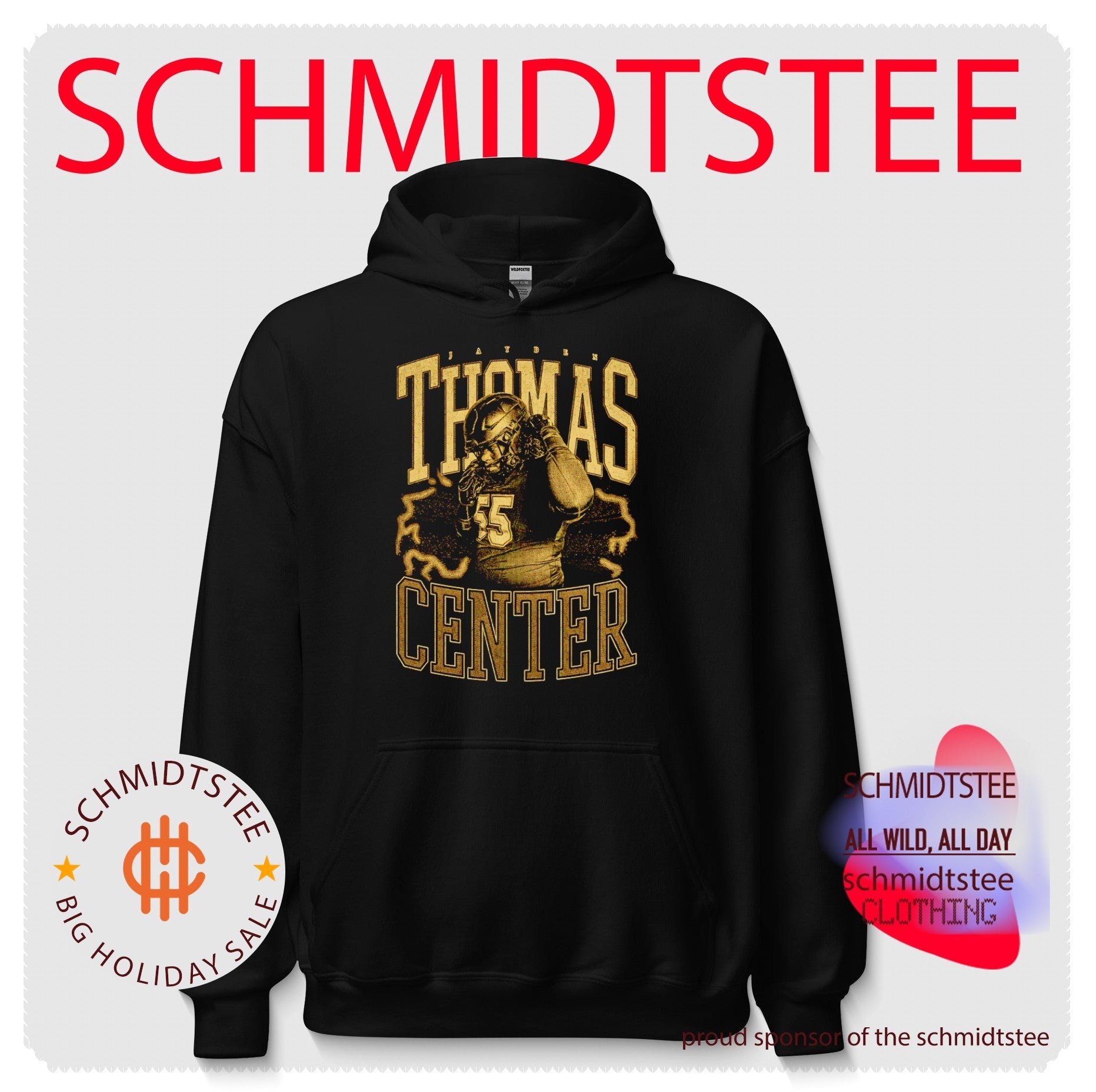 Jayden Thomas Center 55 football offensive lineman shirt
