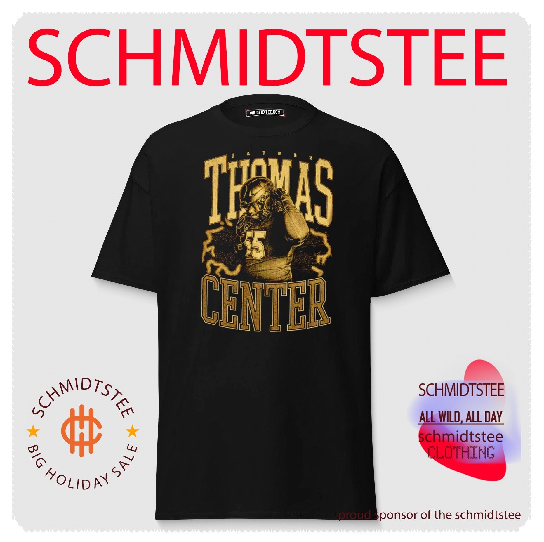 Jayden Thomas Center 55 football offensive lineman shirt