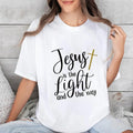 Jesus Is Light Way Casual Crew Neck Short Sleeve Tops Perfect T-Shirts
