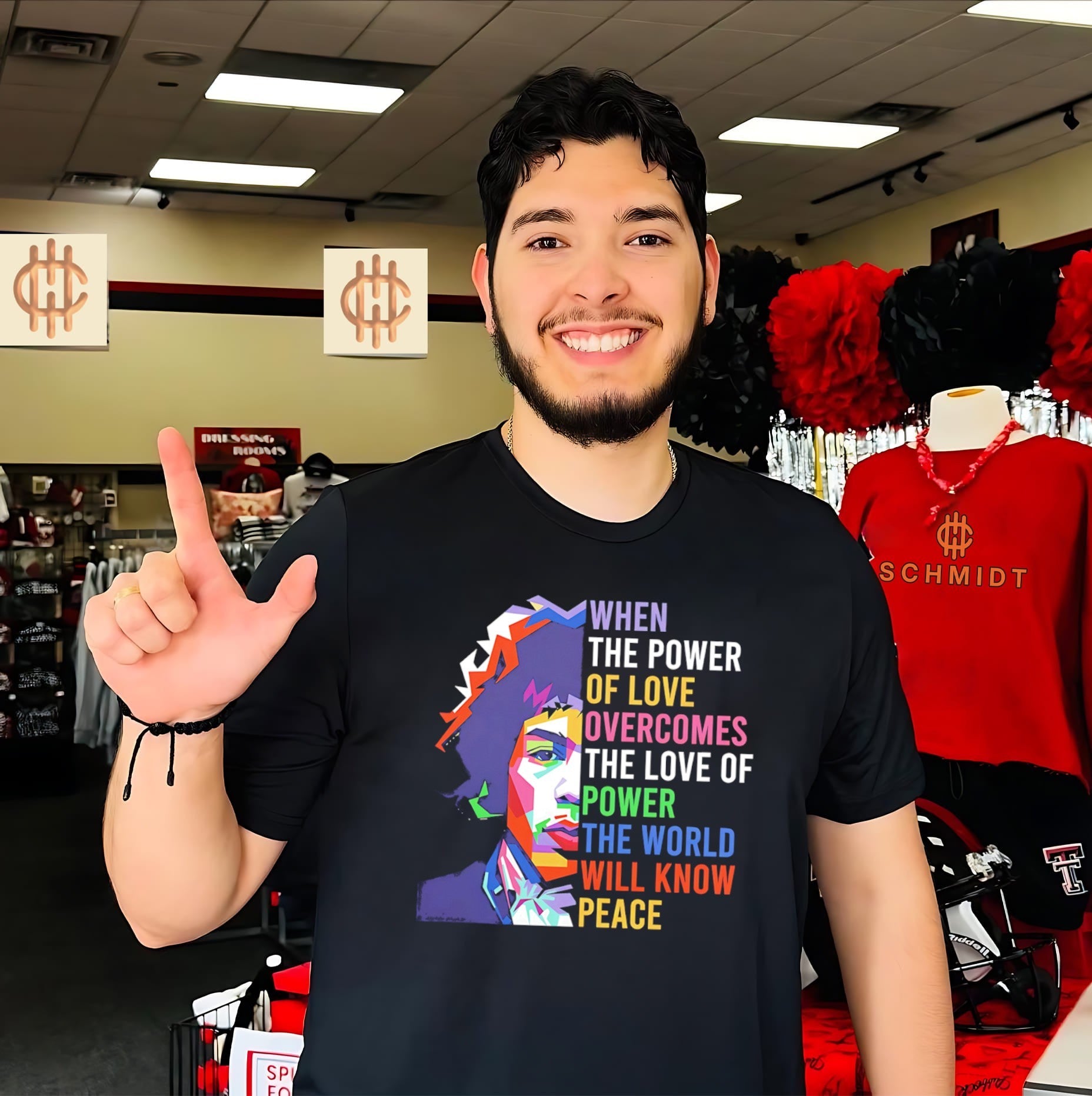 Jimi Hendrix when the power of love overcomes the love of power the world will know peace shirt