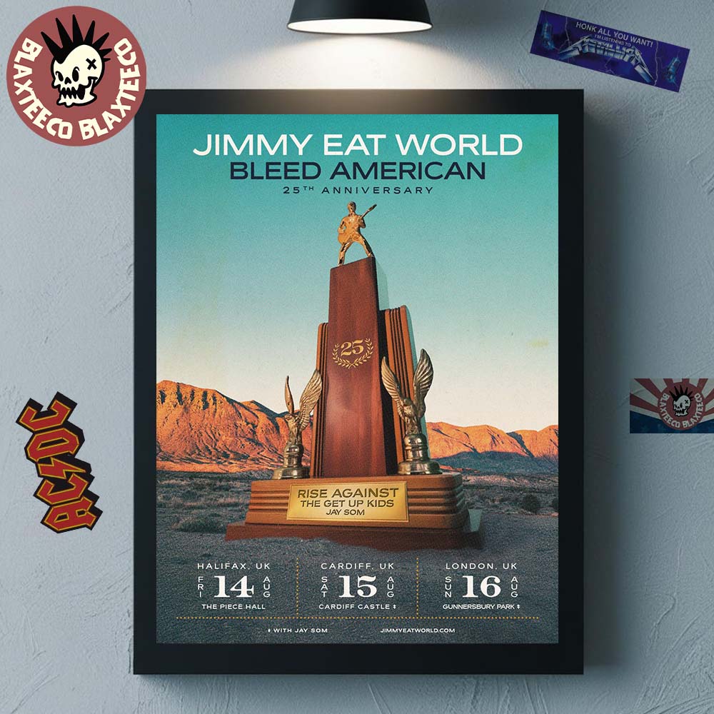 Jimmy Eat World Bleed American 25 Anniversary 2026 UK Dates Home Decor Poster Canvas