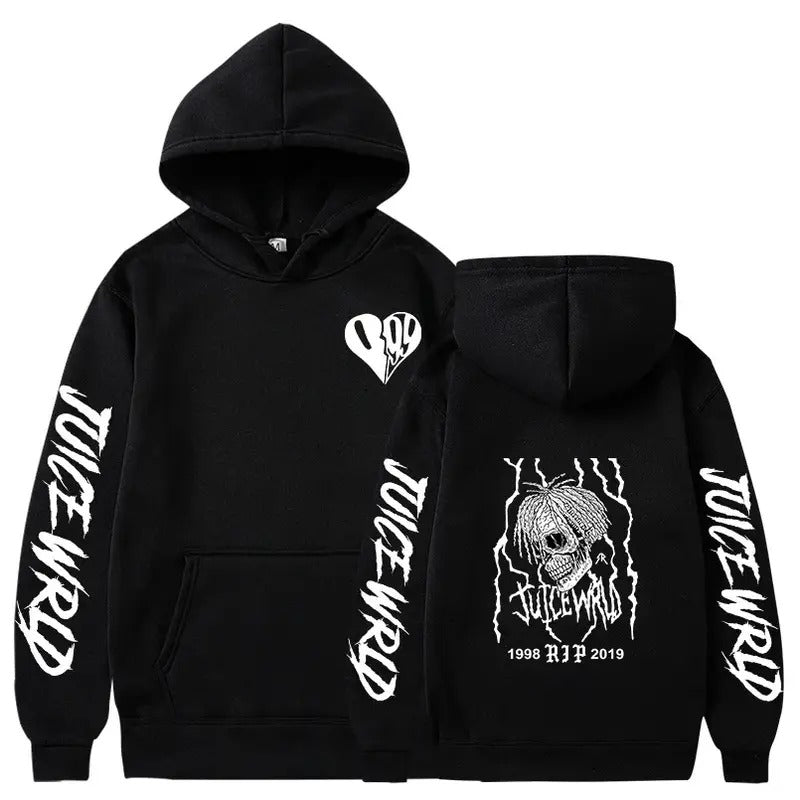 Juice WRLD Hooded Casual Harajuku Hip Hop Fall Winter Long Sleeves Fleece Streetwear Trending Him Her Fans T-Shirts