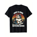Just Girl Who Loves Books Cats Animal Kitten Reading Comfortable Leisure Sports Halloween Made USA T-Shirts