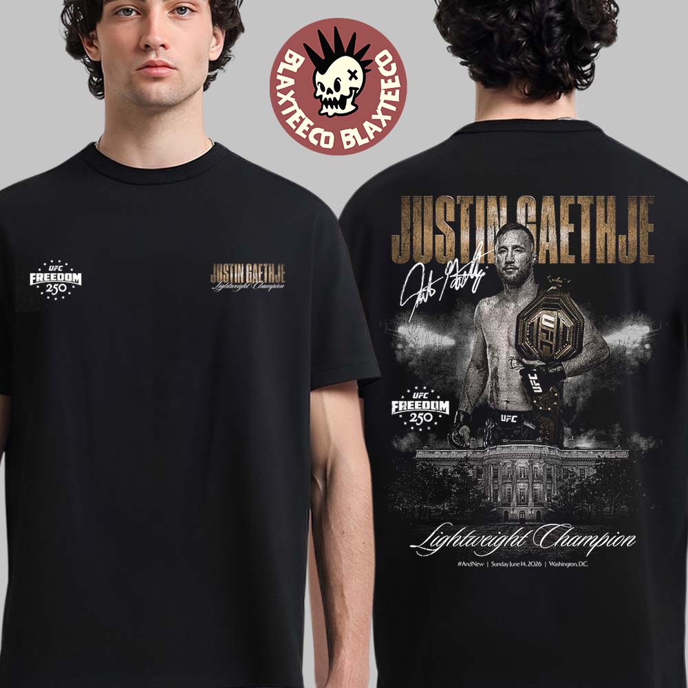 Justin Gaethje UFC Freedom 250 And New Men’s Lightweight Champion T-Shirt