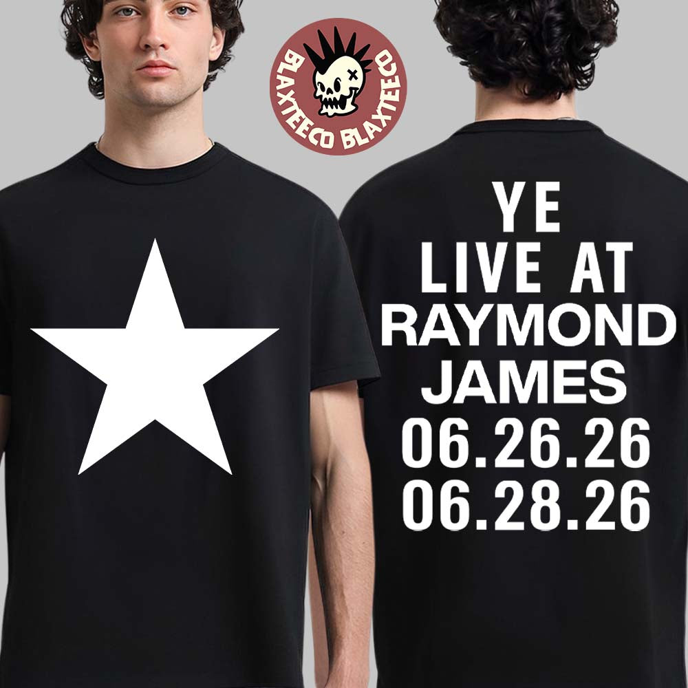 Kanye West Live At Raymond James Stadium Tampa Florida 2026 Concert Merch On June 26 And 28 2026 Star T-Shirt