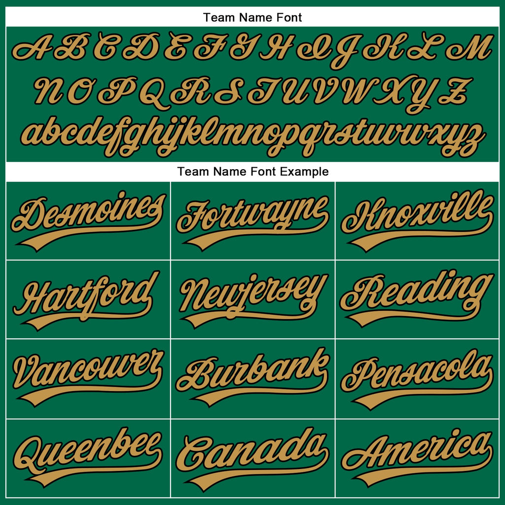 Custom Kelly Green Black Pinstripe Old Gold Authentic Baseball Jersey
