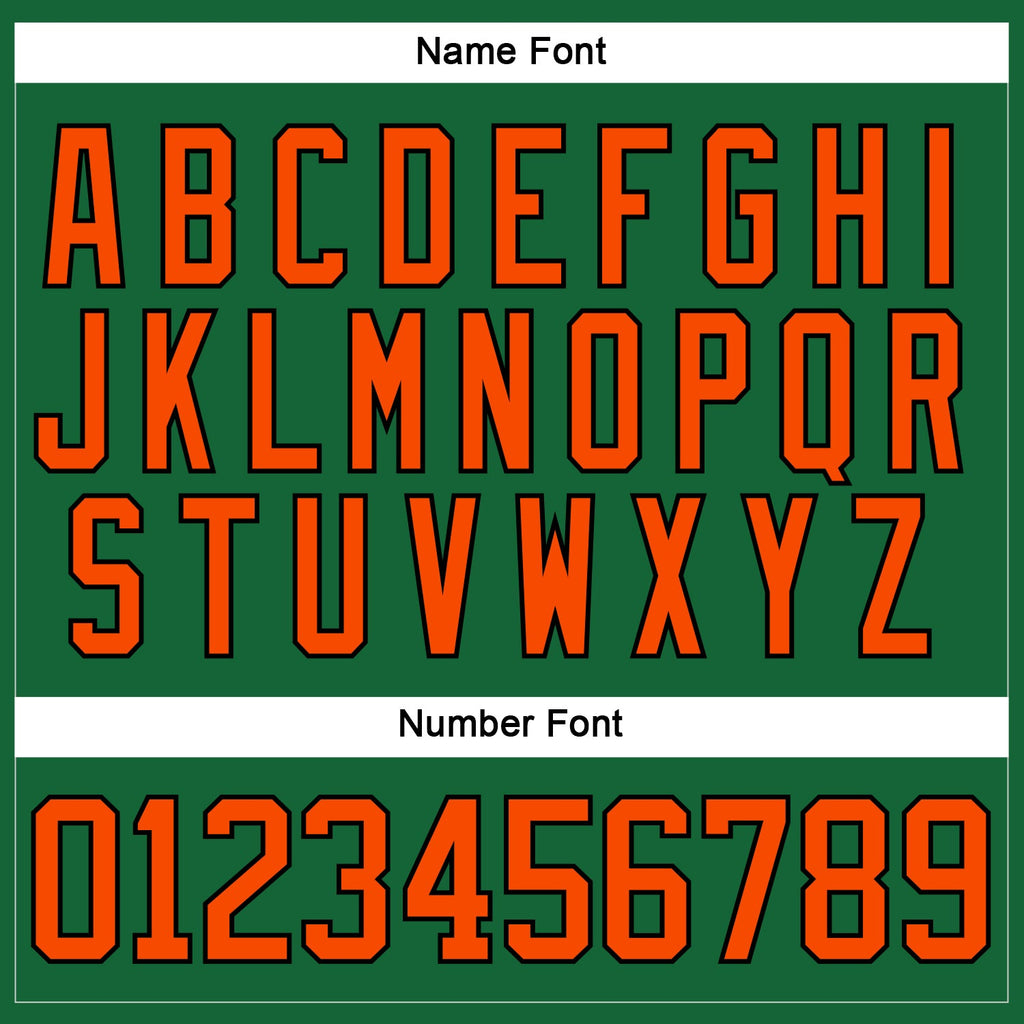 Custom Kelly Green Orange-Black Hockey Lace Neck Jersey