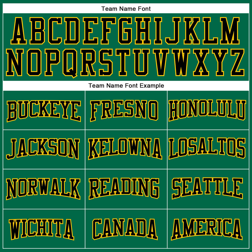 Custom Kelly Green Black-Yellow Authentic Football Jersey