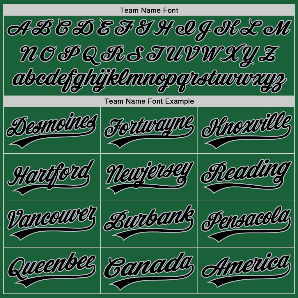 Custom Kelly Green Black-Gray Authentic Throwback Baseball Jersey