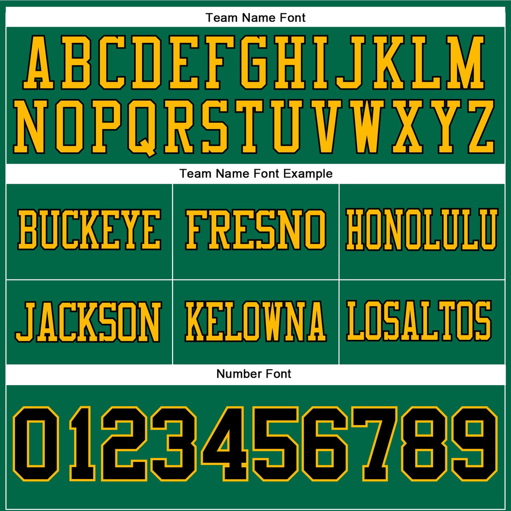 Custom Kelly Green Black-Gold Authentic Football Jersey