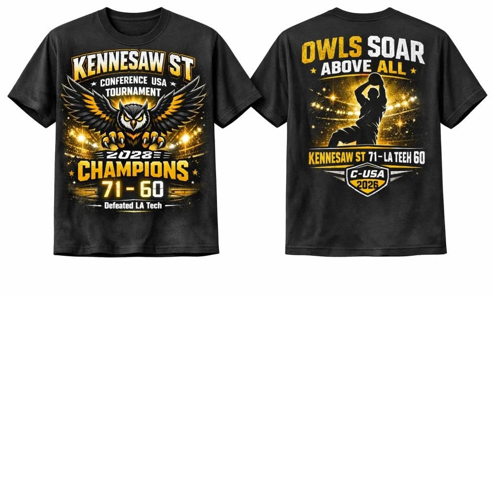 Kennesaw State Owls 2026 Conference USA Tournament Champions Shirt 71-60 Victory Over LA Tech Tee