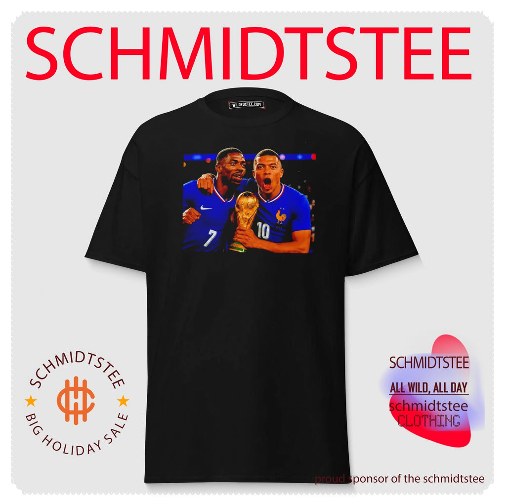 Kylian Mbappe and Ousmane Dembele France National Football Team trophy shirt