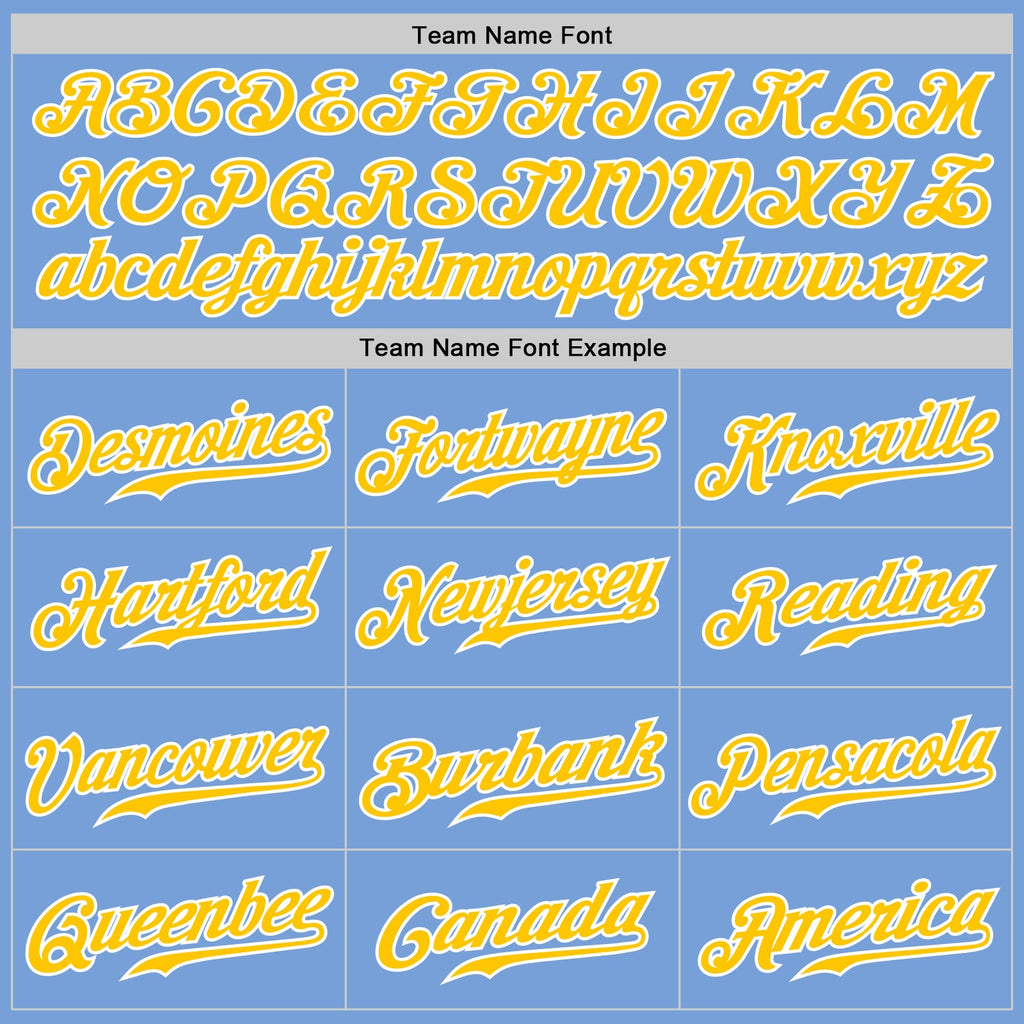 Custom Light Blue Gold Pinstripe Gold-White Authentic Baseball Jersey