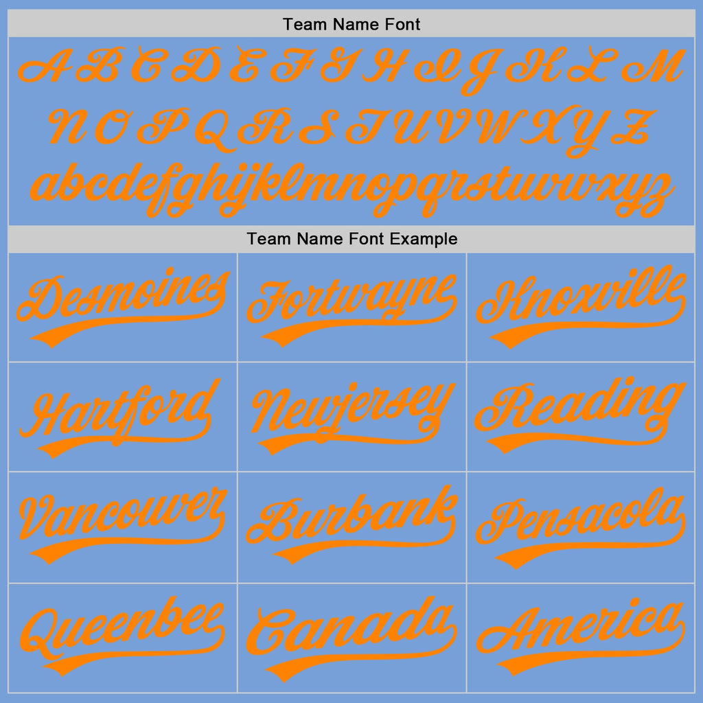 Custom Light Blue Bay Orange Authentic Baseball Jersey