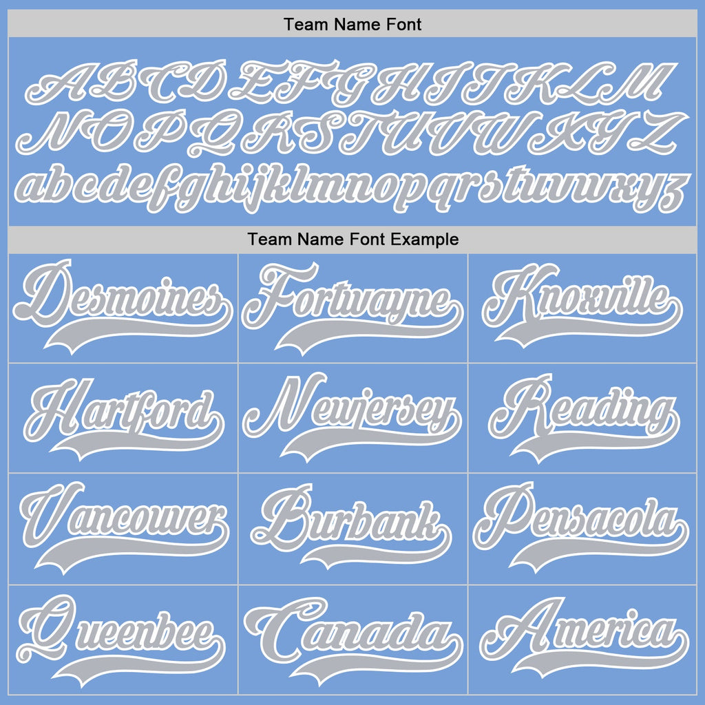 Custom Light Blue Gray-White Hockey Lace Neck Jersey