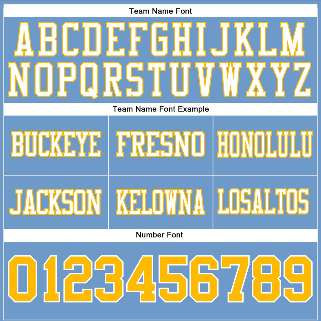 Custom Light Blue Gold-White Authentic Football Jersey
