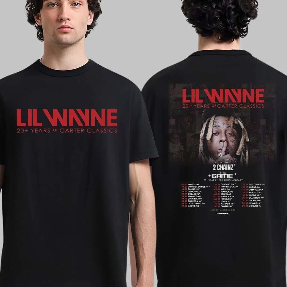 Lil Wayne 20 Years Of Carter Classics North America Tour Schedule Dates Two Sided T Shirt