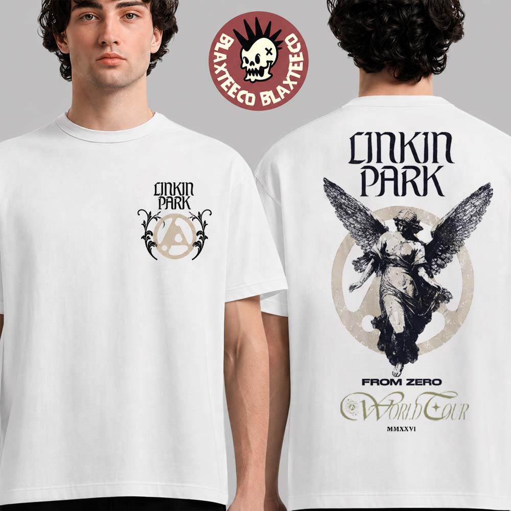Linkin Park Munich Germany 2026 Exclusive Event Tee At Allianz Arena On 11 And 12 June 2026 From Zero Angel White T-Shirt