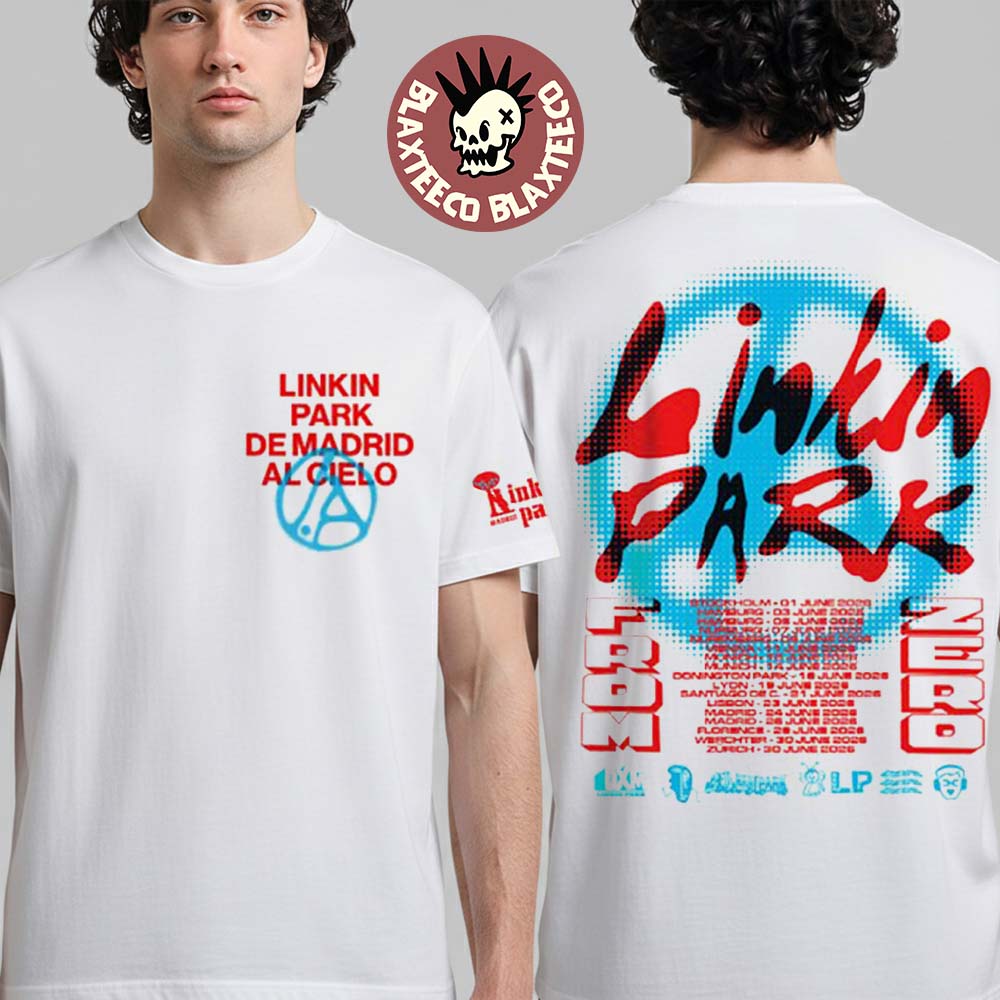 Linkin Park X Deus Ex Machine Madrid Spain 2026 Pop Up Shop Merch De Madrid Al Cielo From Zero White T-Shirt