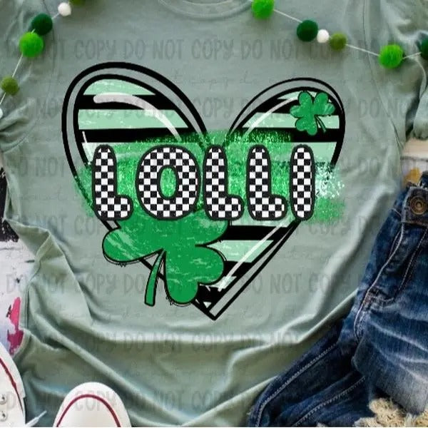 Lolli Clover Heart DTF Transfers THIS IS NOT SHIRT T-Shirts