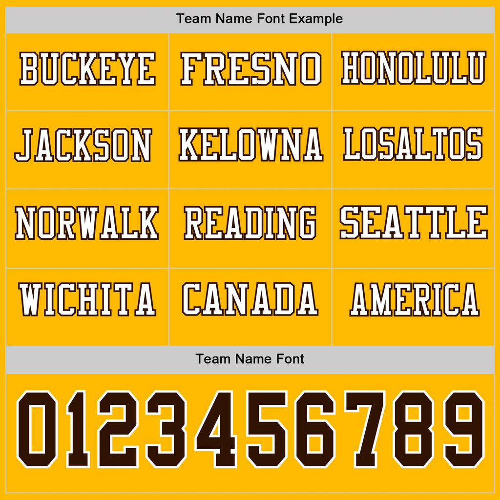 Custom Gold Brown-White Long Sleeve Authentic Football Jersey