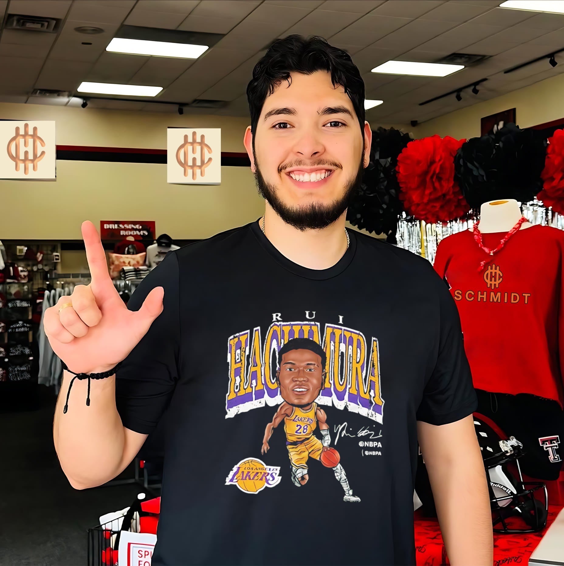 Los Angeles Lakers Rui Hachimura big head shirt
