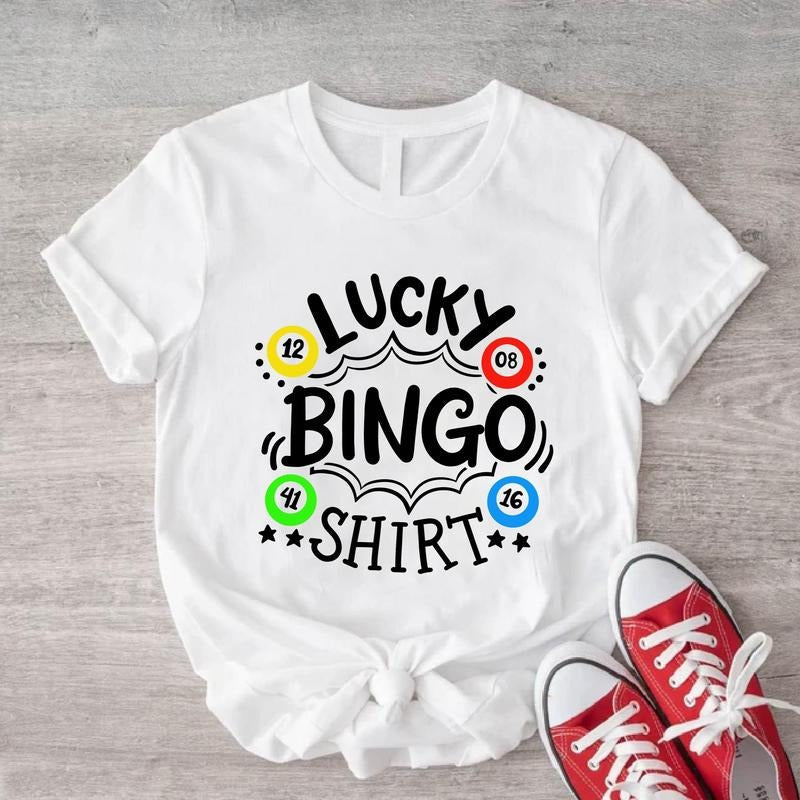 Lucky Bingo Shirt Funny Bingo Player Gamer Casino Shirt Gambling Lucky Short Sleeve Bingo Game Lover Shirt T-Shirts