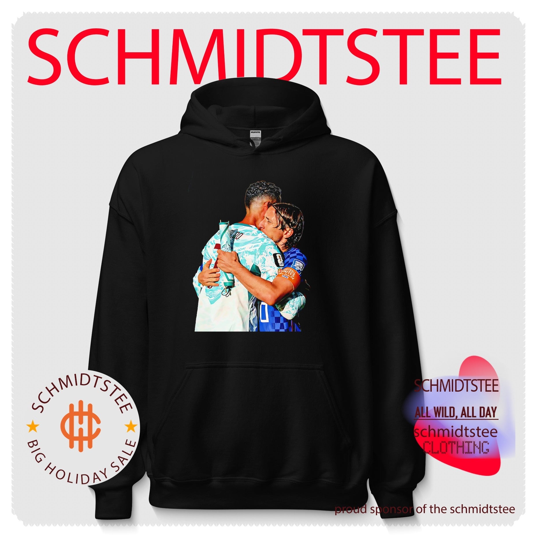 Luka Modric and Cristiano Ronaldo hugging moment shirt