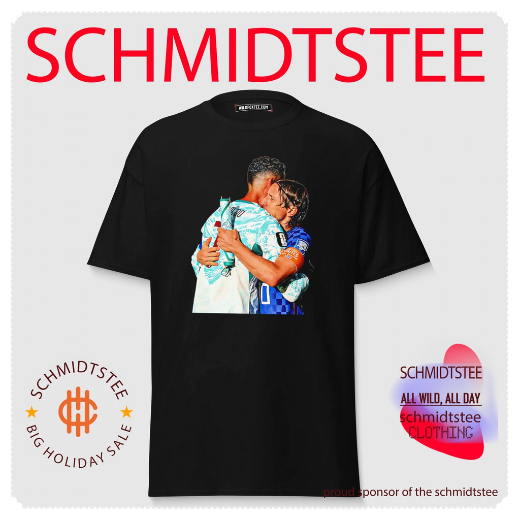 Luka Modric and Cristiano Ronaldo hugging moment shirt