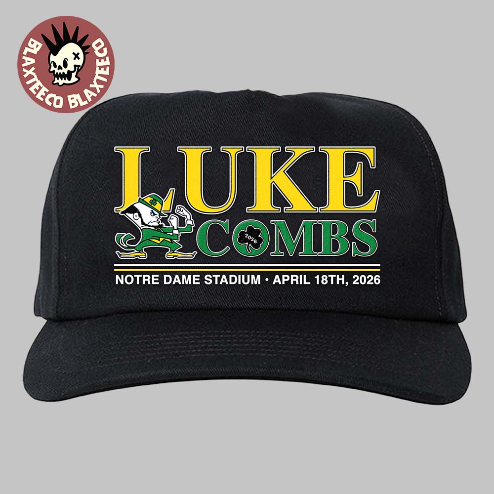Luke Combs South Bend Indiana 2026 Tour Merch At Notre Dame Stadium April 18 2026 Notre Dame Fighting Irish Logo Hat