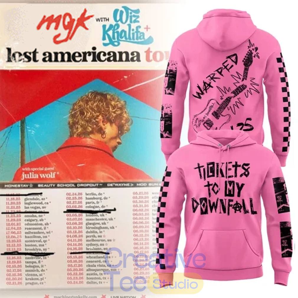 Machine Gun Kelly Lost Americana Tour 2026 Pink Hoodie