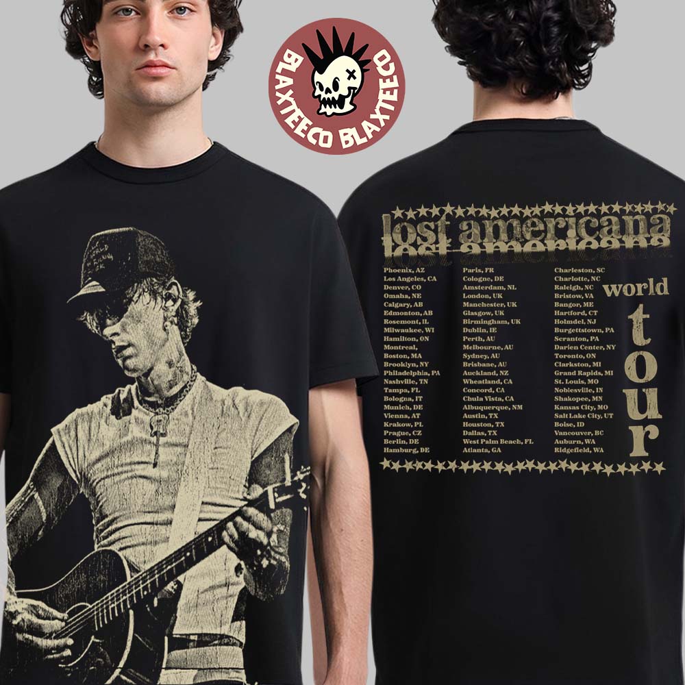 Machine Gun Kelly MGK Lost Americana World Tour 2026 Merch Dated Photo T-Shirt