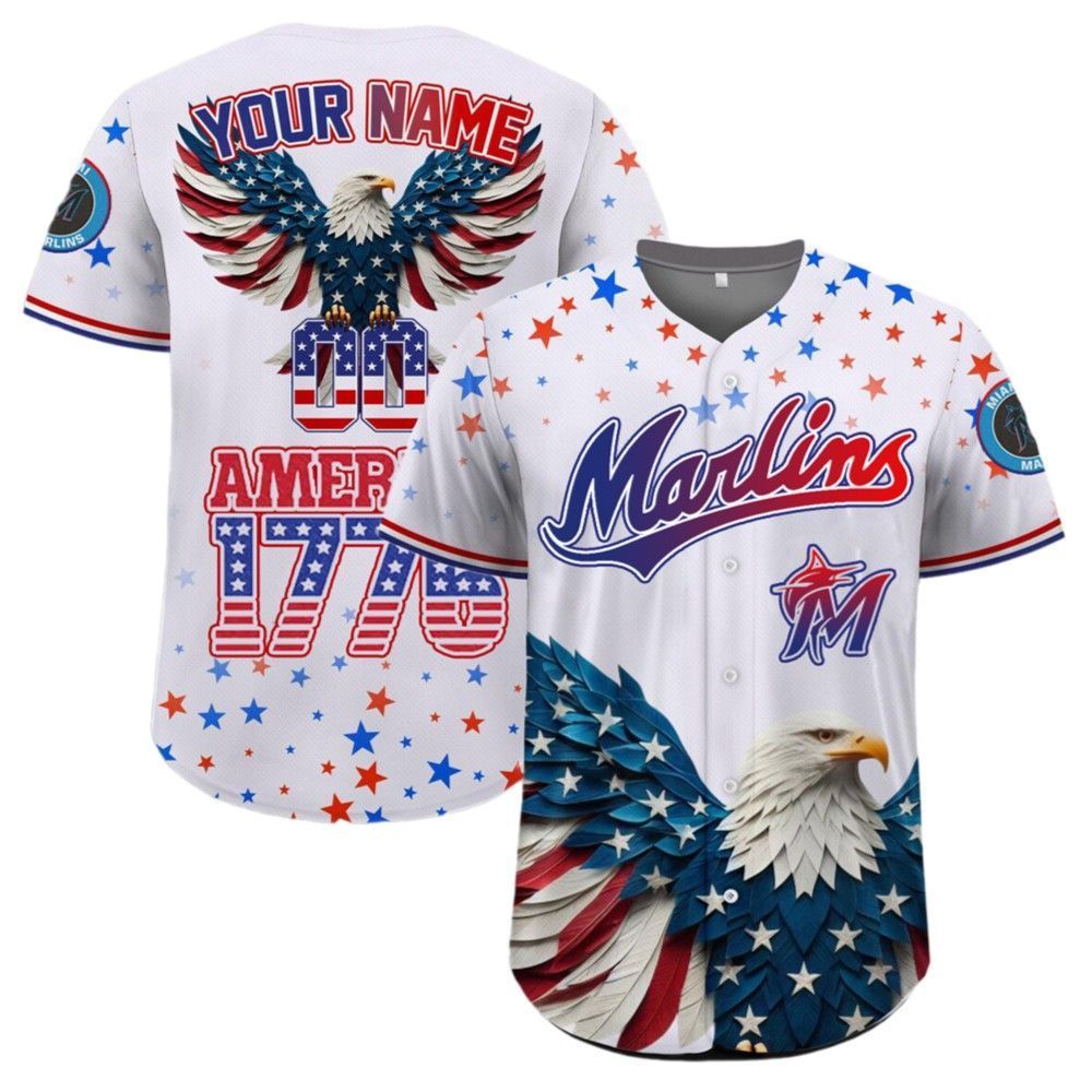 Marlins Independence Day Baseball Jersey 2025 - Grishko.com