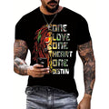 Bold Lion Print Lightweight Quick Dry Short Sleeve Crew Neck Outdoor Adventures Durable & Breathable Made USA T-Shirts