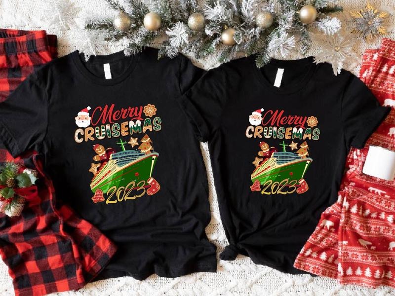 Merry Cruisemas 2023 Shirt Cruise Vacation Matching Family Cruising X Mas Trip Friends Cruisin' Crew 2023 T-Shirts